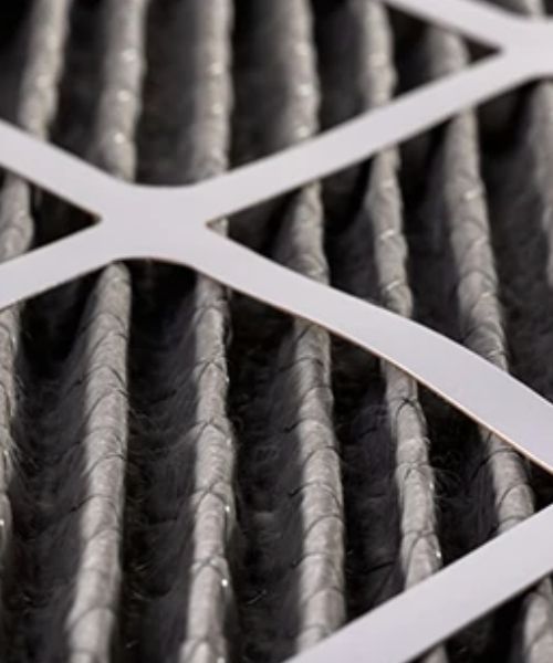 A close up of a filter with a white grid on it.