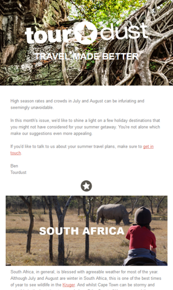 Email Marketing - Tourdust