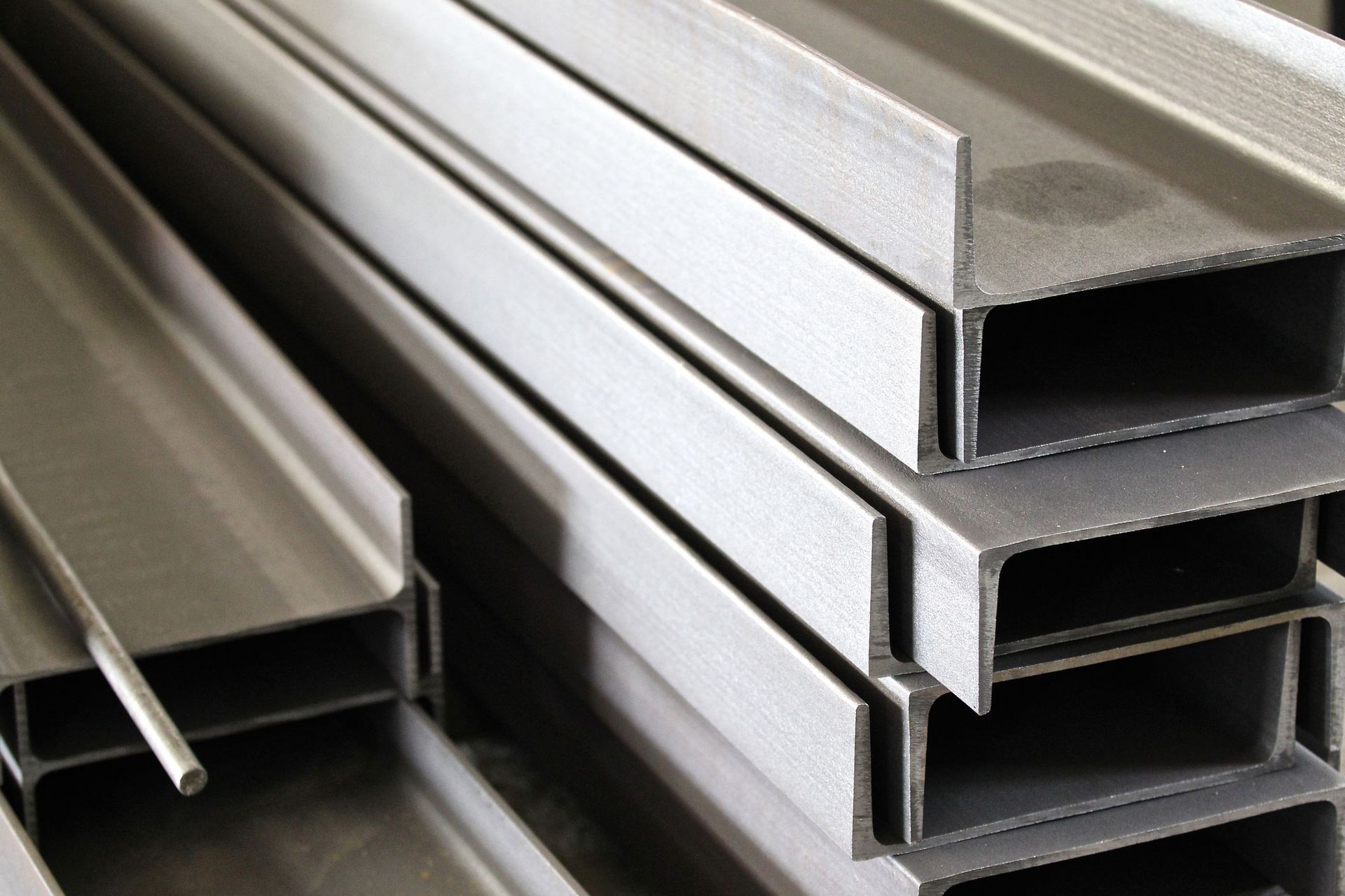 A bunch of metal pieces are stacked on top of each other