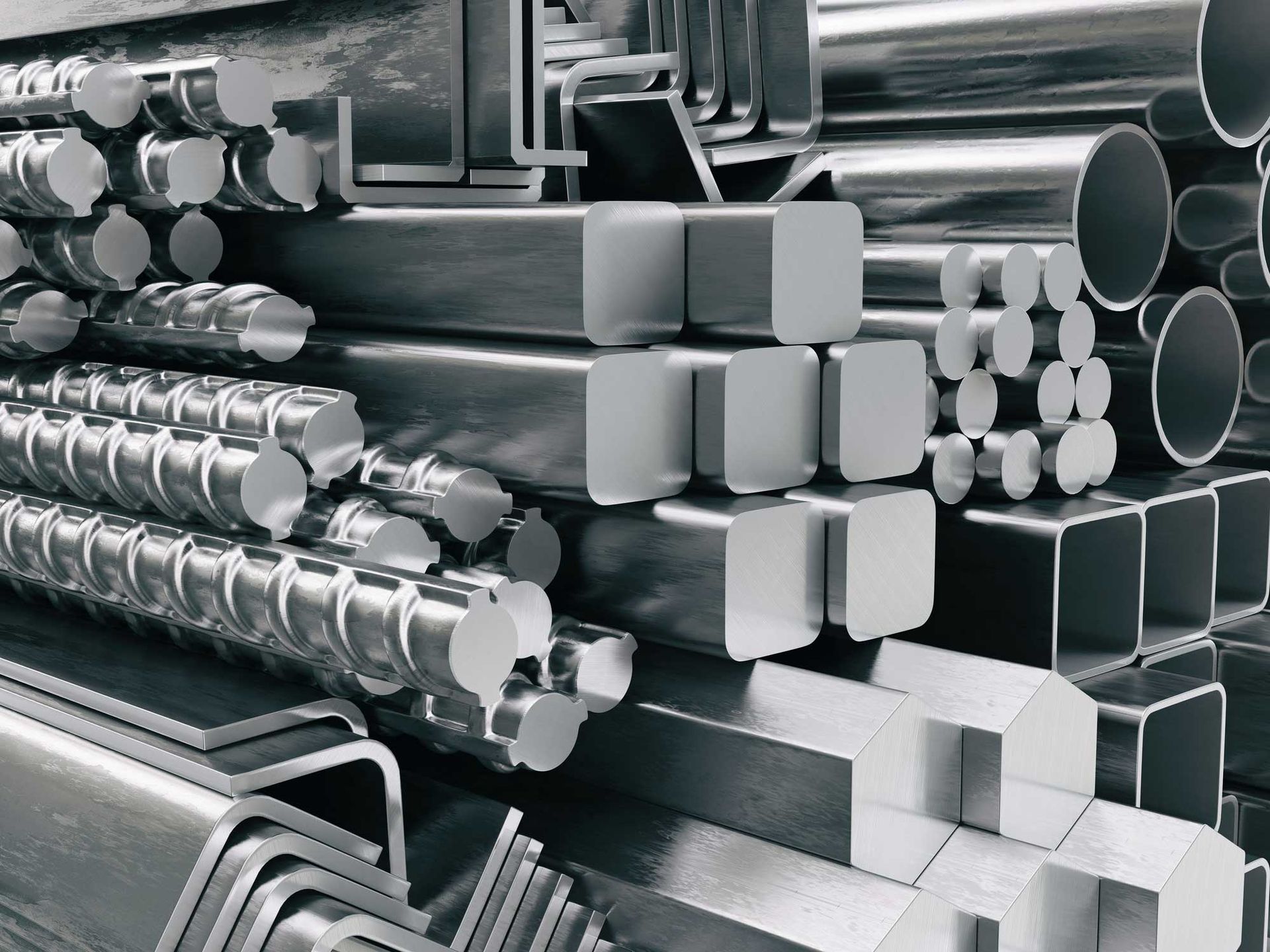 There are many different types of metals stacked on top of each other.