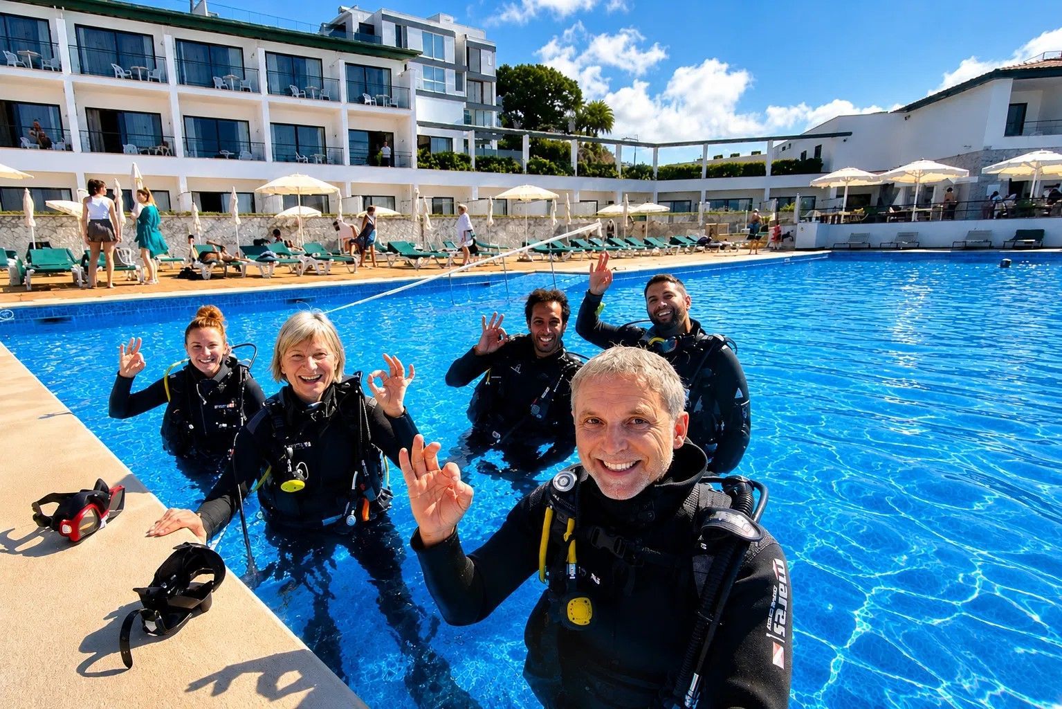 Scuba diver exploring Madeira reef