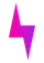 Purple and pink lightning bolt graphic.