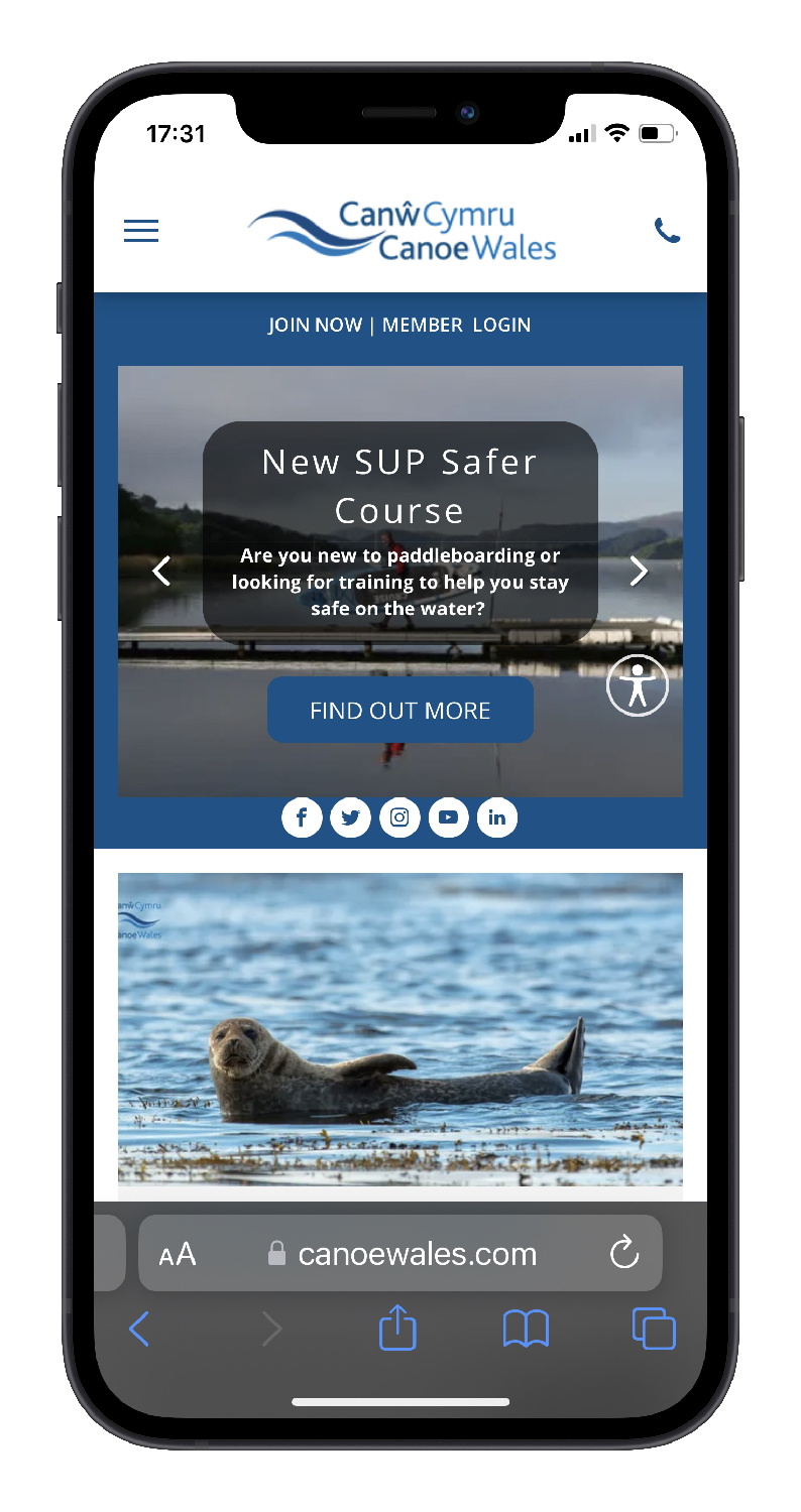 Canoe Wales, Leisure Industry Website Design