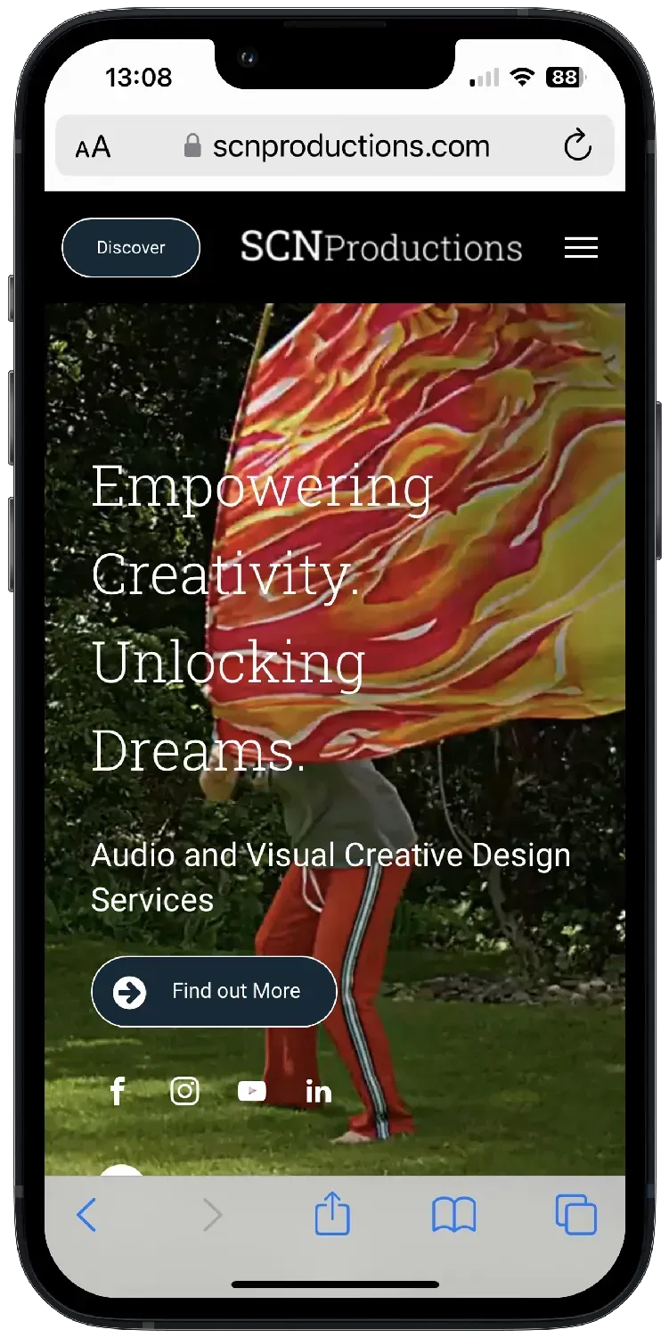 SCN Productions, Film & Audio Production Website Design