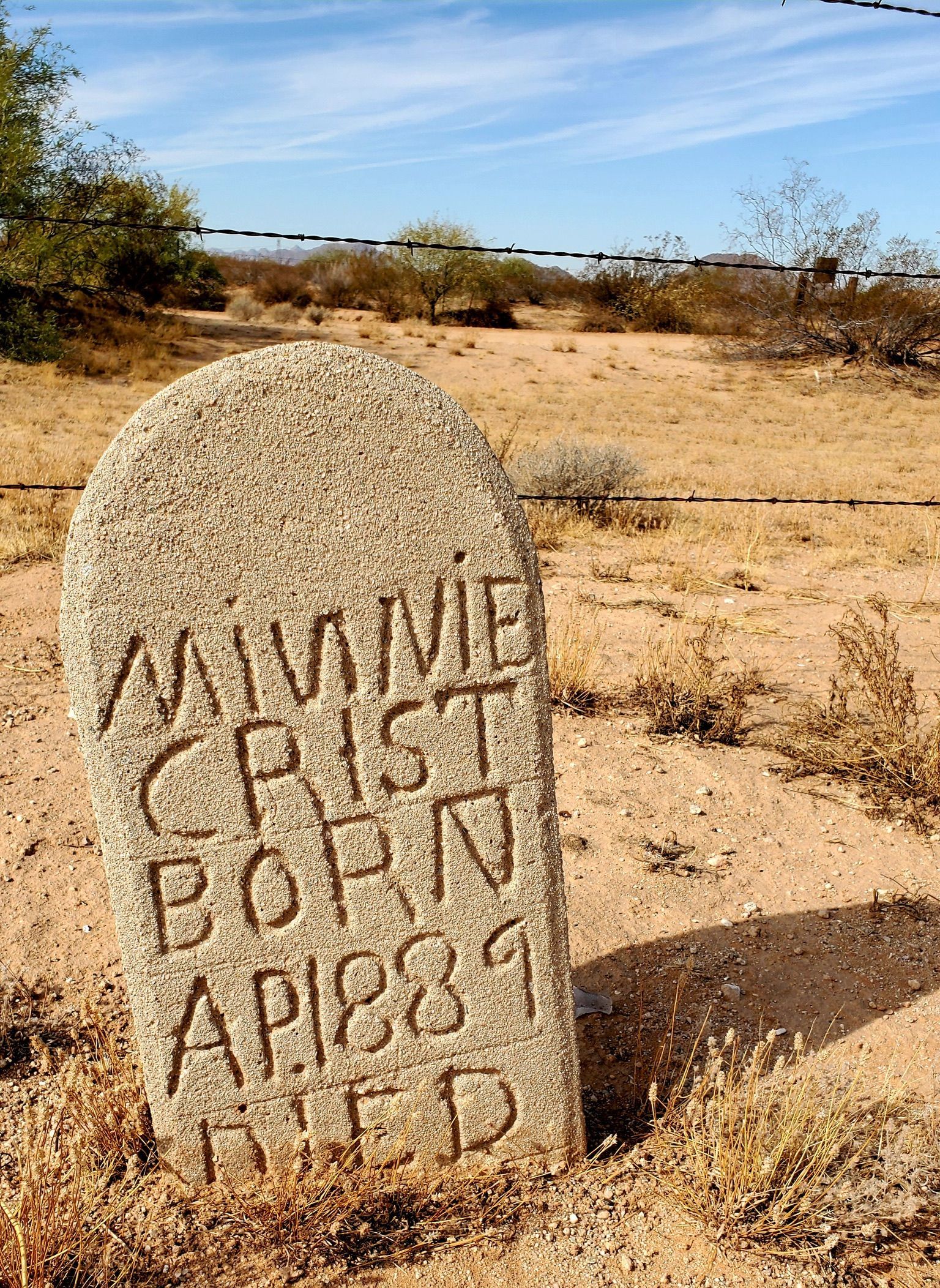 Tombstone engraved with