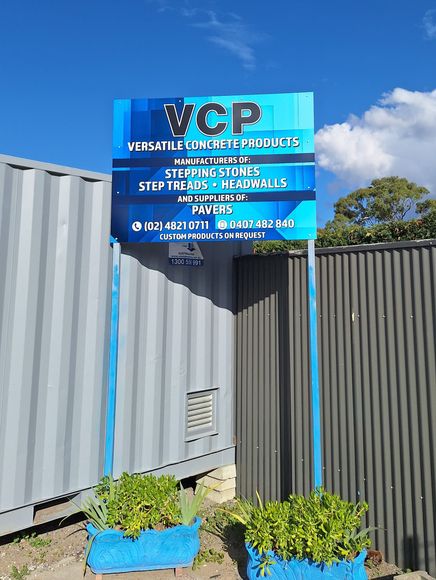 Learn more about concrete shop in NSW Versatile Concrete Products Sign Board