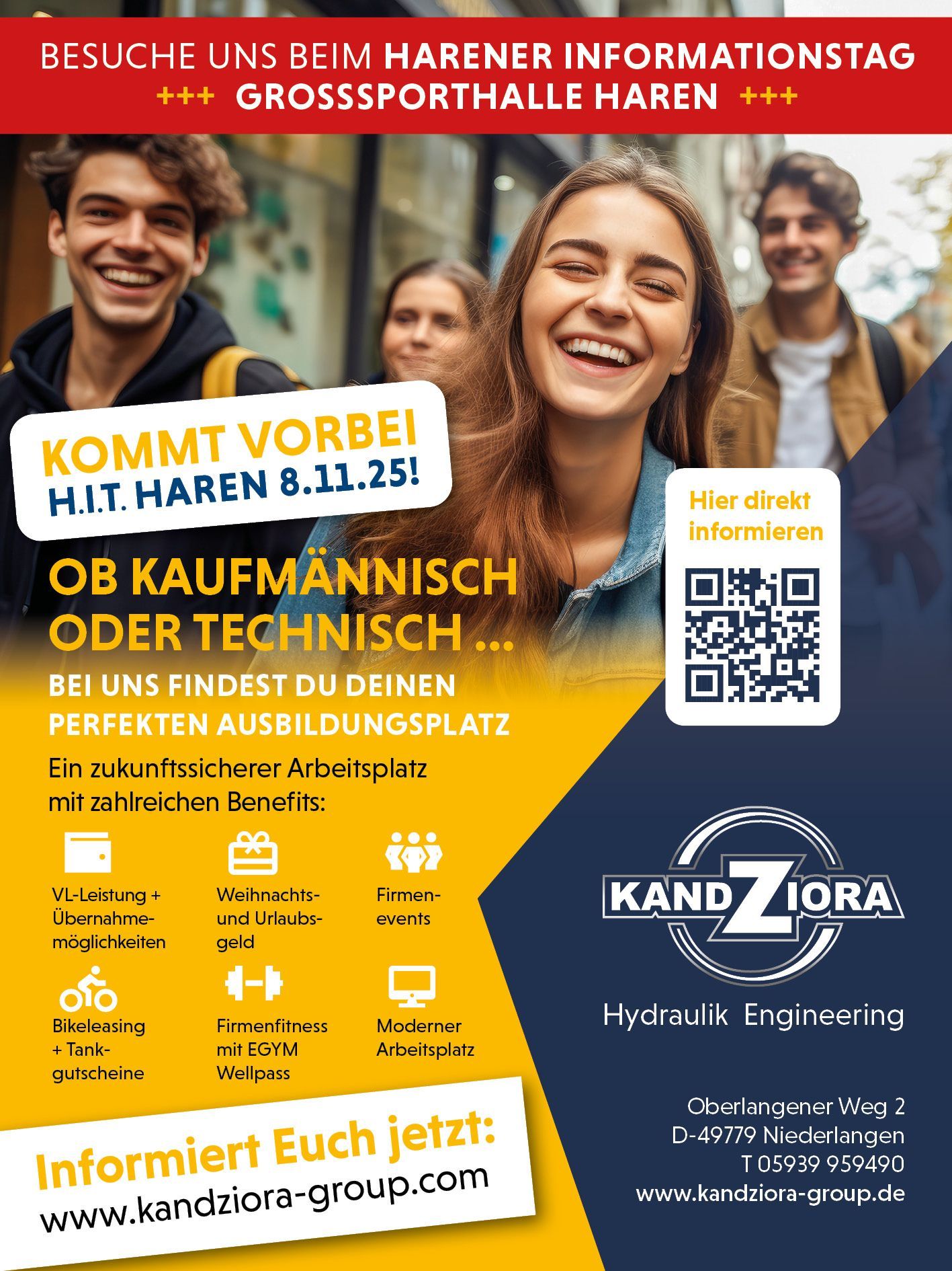 Ausbildungsanzeige für den Harener Informationstag am 08.11.25