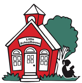 A little schoolhouse with a tree in front of it