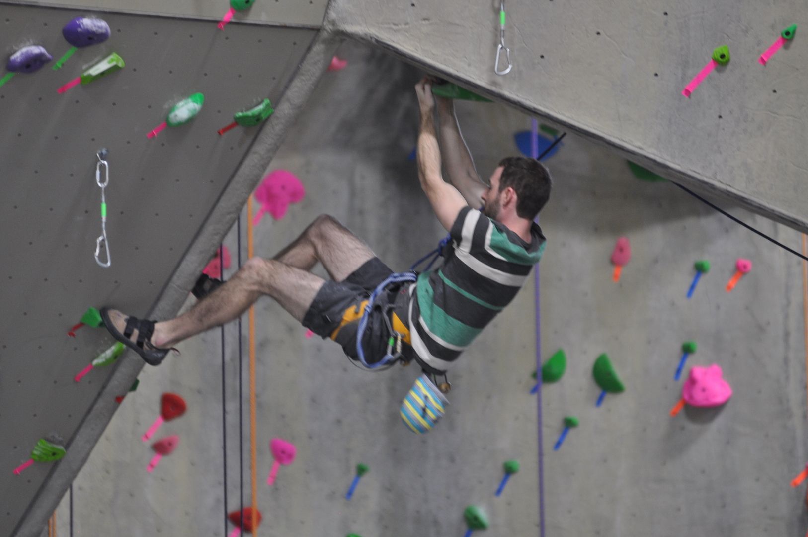 A person rock climbing