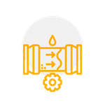 An icon of a candle with arrows pointing in opposite directions and a flower.