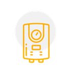 An icon of a candle with arrows pointing in opposite directions and a flower.