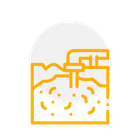 An icon of a candle with arrows pointing in opposite directions and a flower.