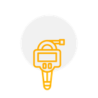 An icon of a candle with arrows pointing in opposite directions and a flower.