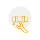 An icon of a candle with arrows pointing in opposite directions and a flower.