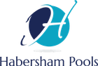 Logo for Habersham Pools: Blue and teal 