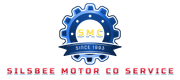 A logo for a company called silsbee motor co service