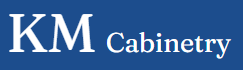 KM Cabinetry KM Cabinetry logo on a blue background.