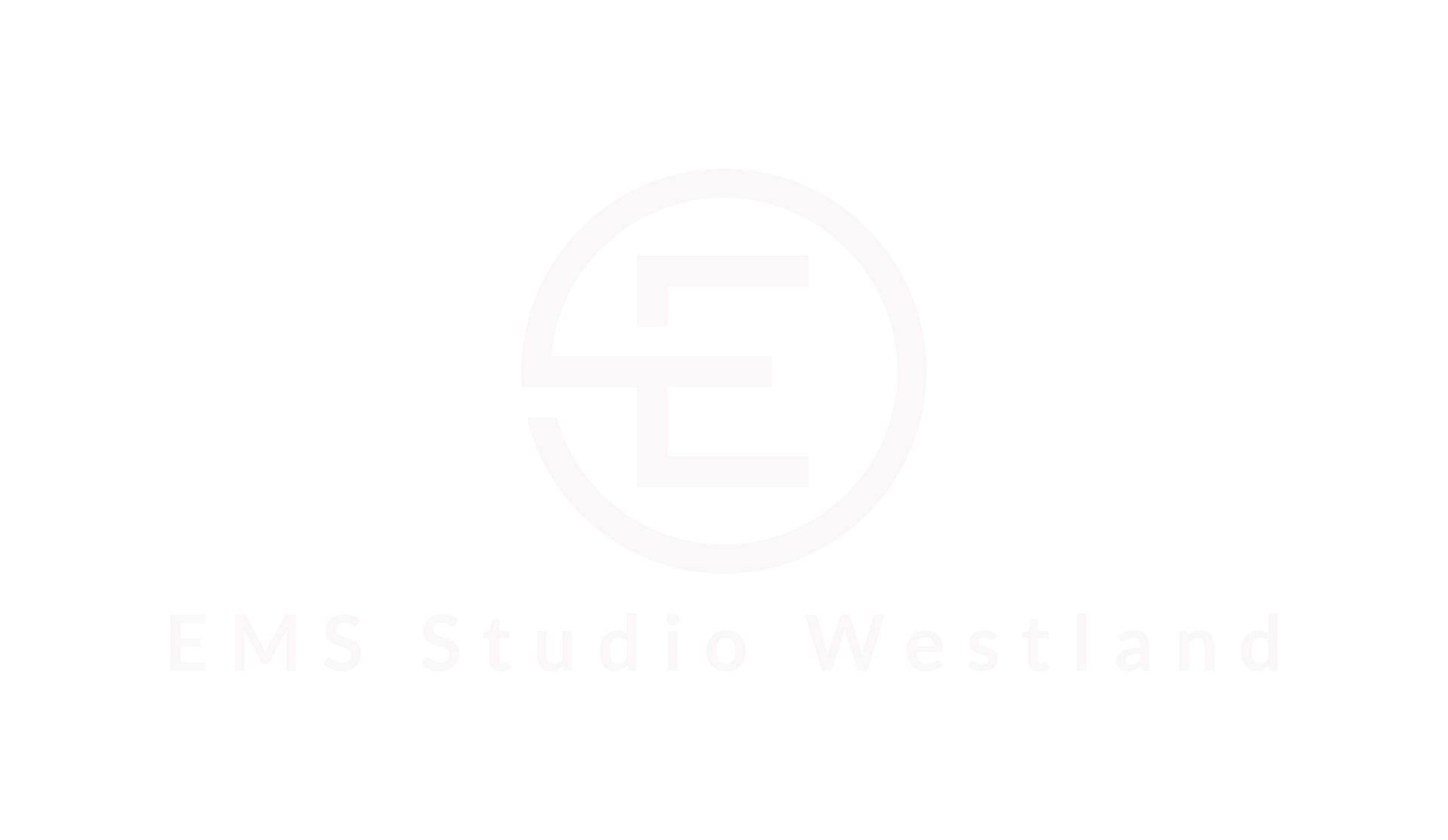 Het logo van EMS Studio Westland met een gestileerde "E" en "S" in een cirkel.