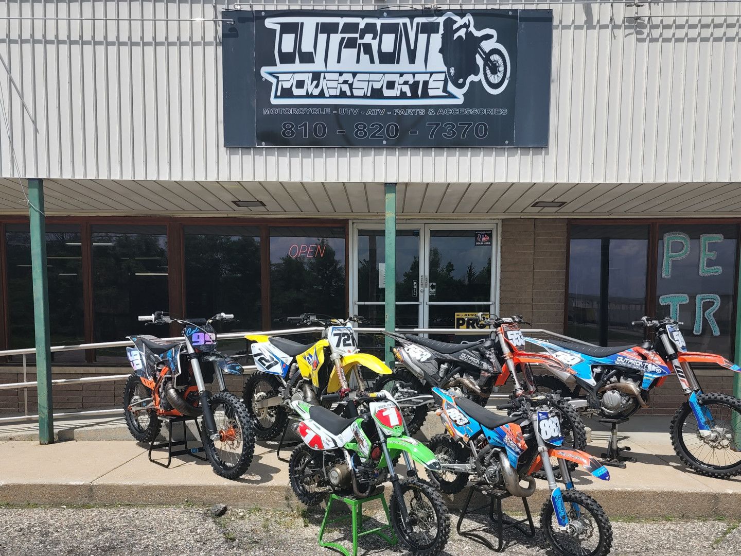 Parked Dirt Motorcycles