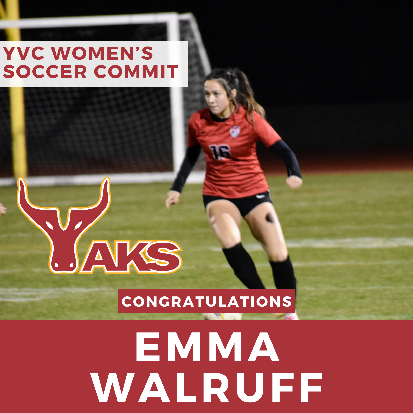 Emma walruff is a yvc women 's soccer commit