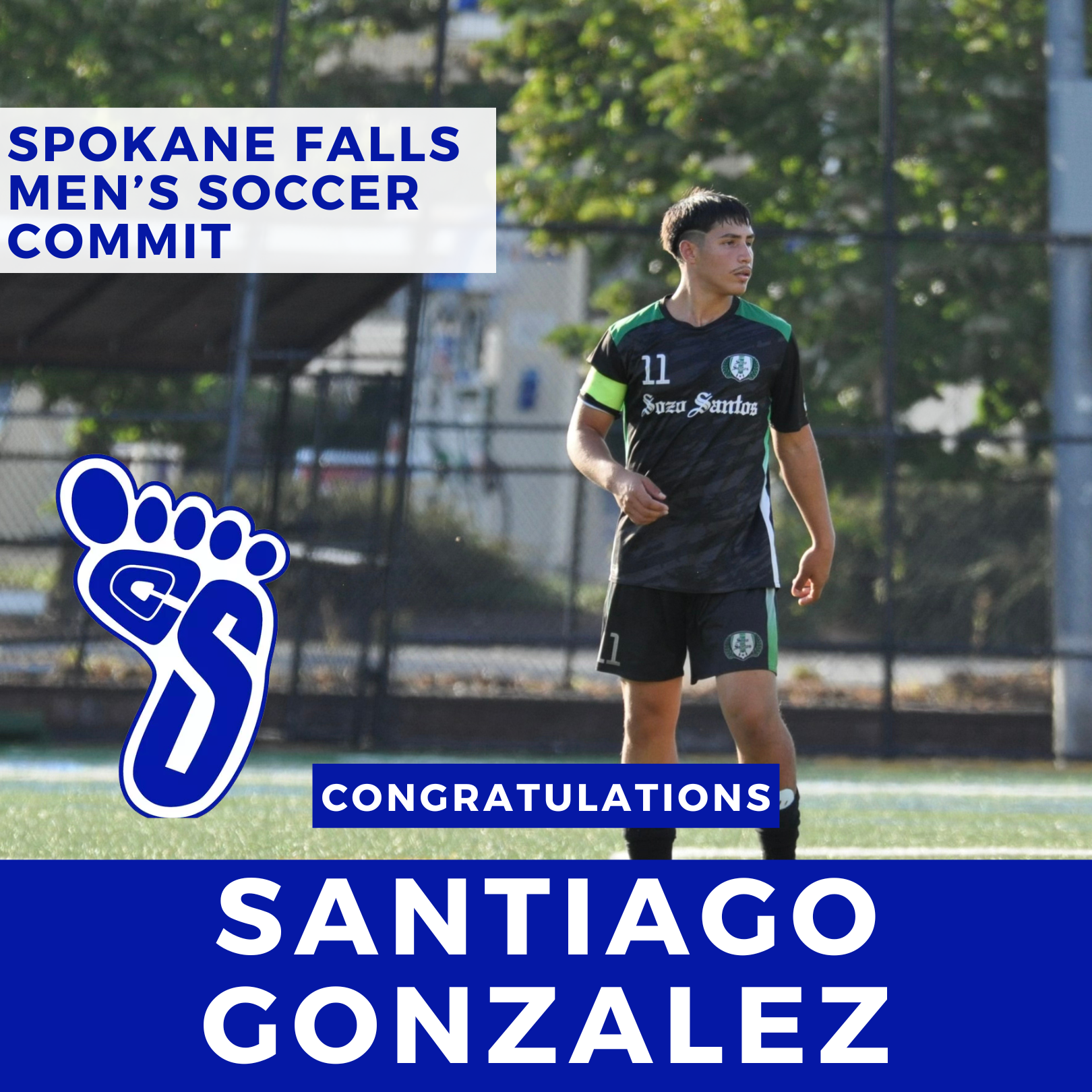 Congratulations to santiago gonzalez from spokane falls men 's soccer commit