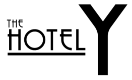 A black and white logo for the hotel y