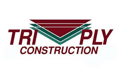 A tri ply construction logo on a white background.
