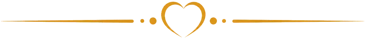 Gold ornamental divider with a heart motif centered between thin horizontal lines