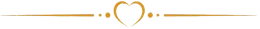 Gold ornamental divider with a heart motif centered between thin horizontal lines