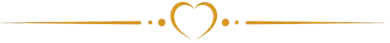 Gold ornamental divider with a heart motif centered between thin horizontal lines