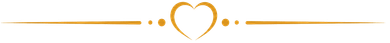 Gold ornamental divider with a heart motif centered between thin horizontal lines