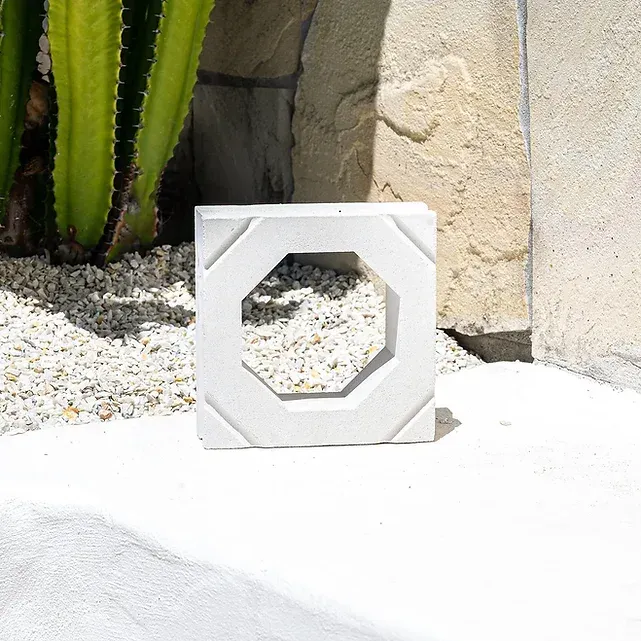 White concrete block with octagonal cutout — Premier Bricks, Blocks & Pavers In Heatherbrae, NSW