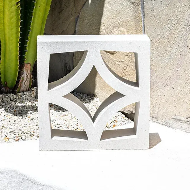 White concrete decorative block with an open geometric design — Premier Bricks, Blocks & Pavers In Heatherbrae, NSW