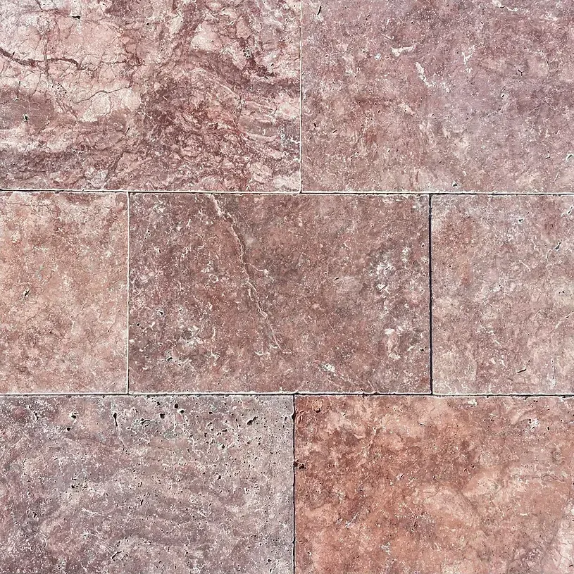 Reddish-brown travertine tile pattern — Premier Bricks, Blocks & Pavers In Heatherbrae, NSW