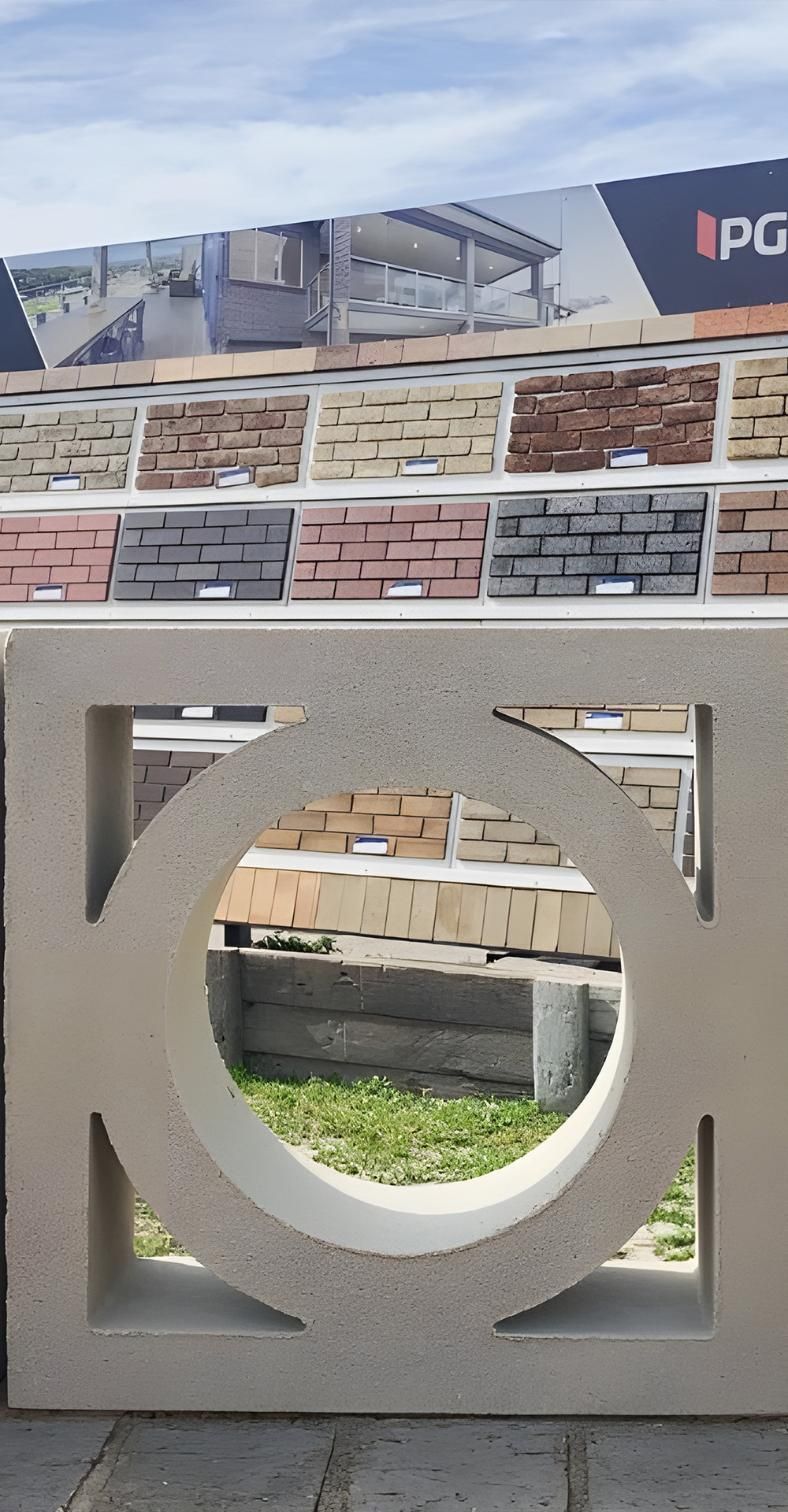 A Brick Wall With A Circle In The Middle Of It — Premier Bricks, Blocks & Pavers In Maitland, NSW