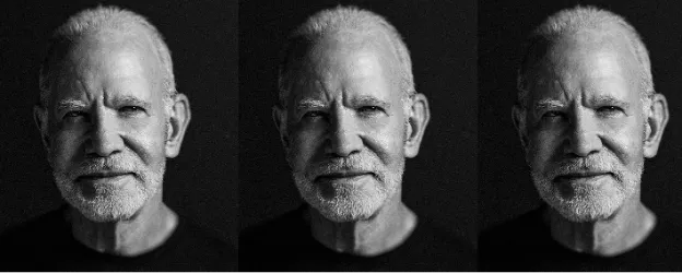 Three Black and White Image of the same Person Three Black and White Image of the same Person