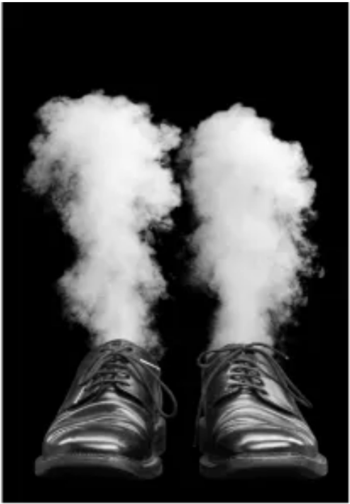 Smoke Coming Out from inside of the Shoes Smoke Coming Out from inside of the Shoes
