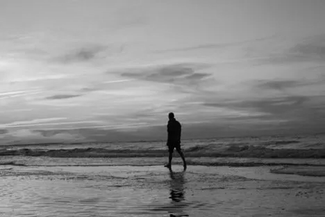 Man Walking on the Beach Man Walking on the Beach