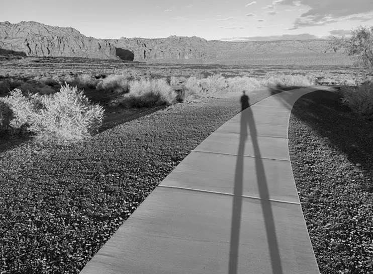 Shadow of the Man on the Pathway Shadow of the Man on the Pathway