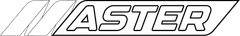 Logotipo de Aster con contorno negro.
