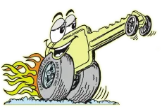 A cartoon drawing of a car with a tire that says first come lock and safe drive