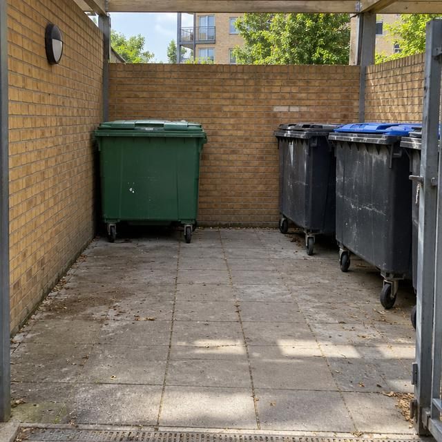 After: the same bin store clear with the bins back in place