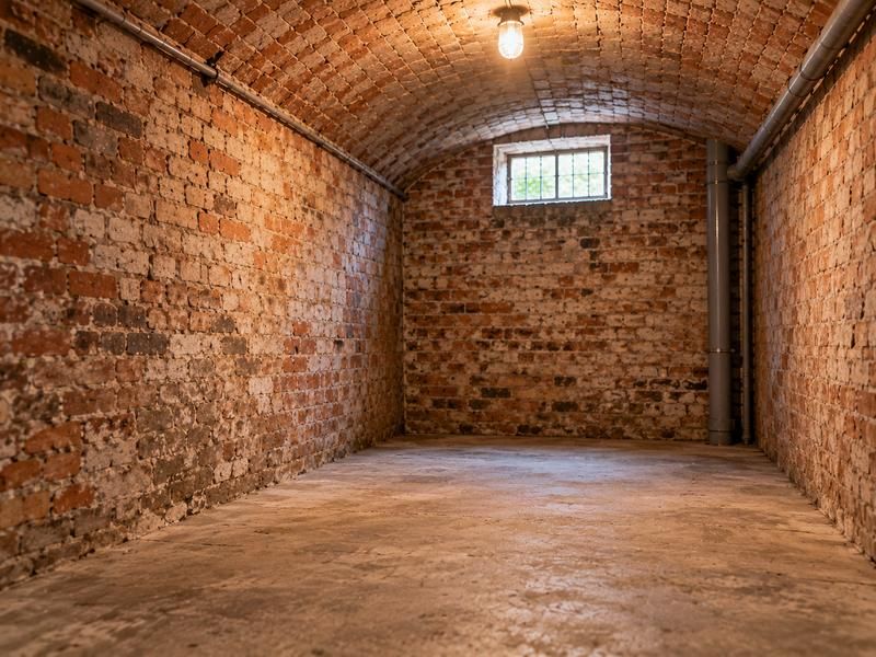 Empty brick cellar after a clearance