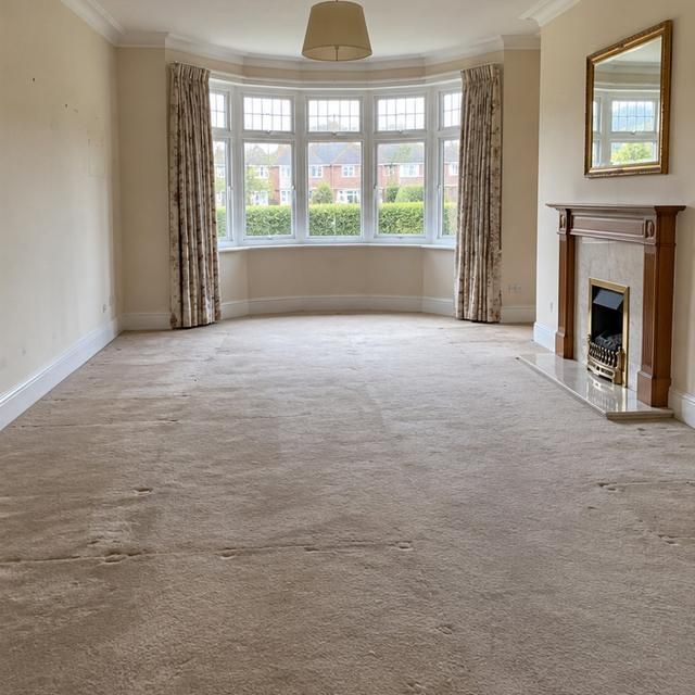 After: the same living room empty
