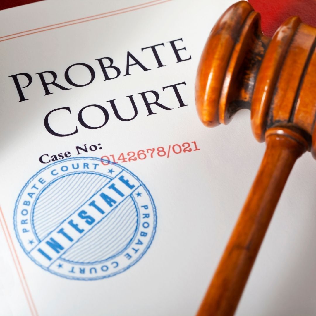 Probate Court document with gavel.