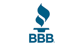 BBB logo with blue torch icon above bold blue letters on a white background