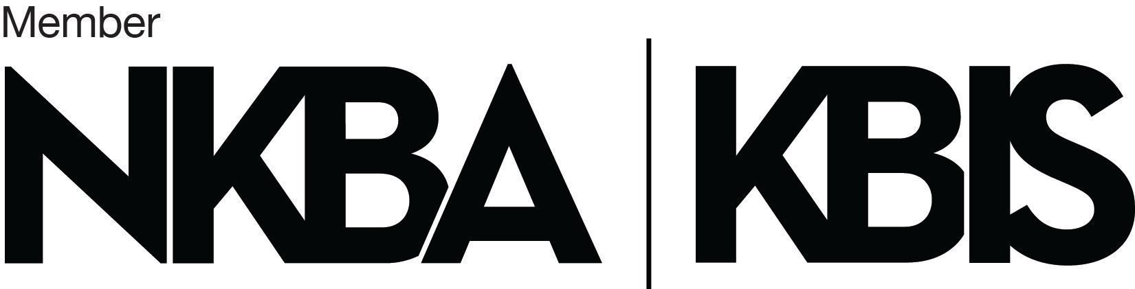 Member logos for NKBA and KBIS in black, separated by a vertical line on a white background
