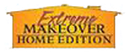 The Extreme Makeover: Home Edition logo with the show name in black text on an orange house-shaped background.