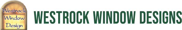 The Westrock Window Designs logo features an arched window icon next to the company name in dark green text.