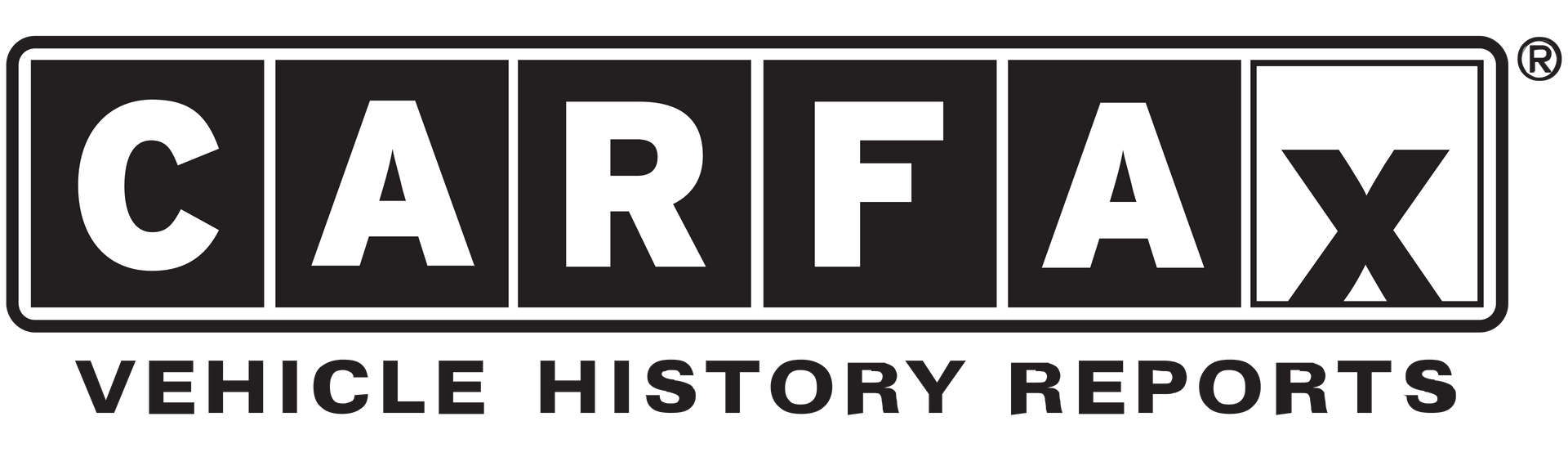CARFAX logo: white text on black background, with 